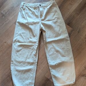 J Crew TALL Ecru Barrel Jeans